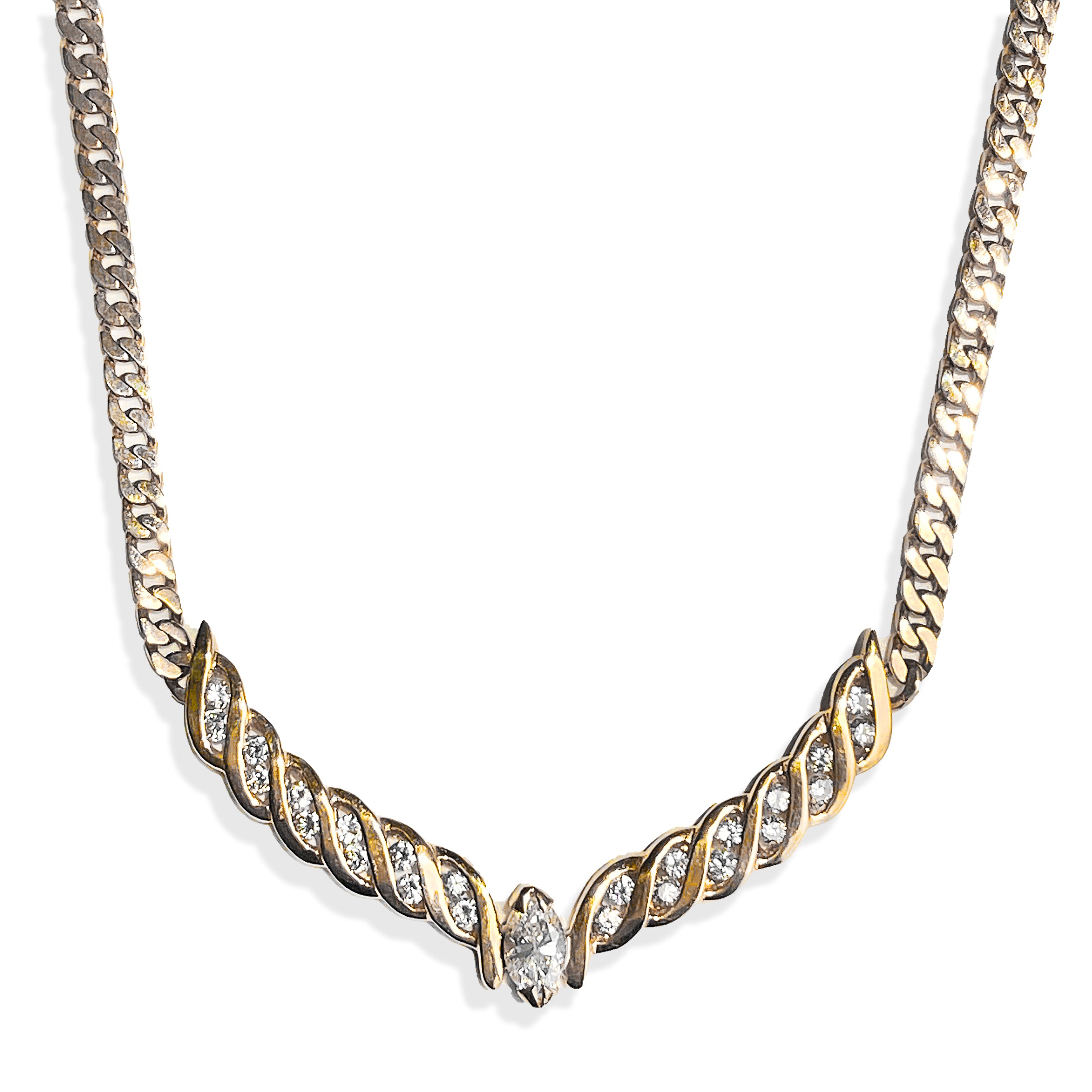 Marquise Cuban-Link Necklace