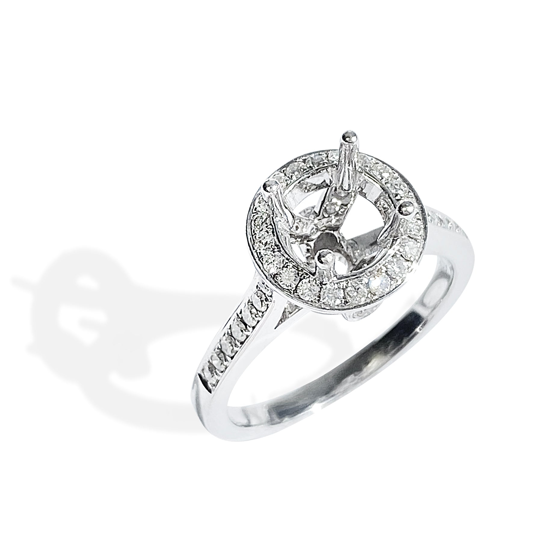 Channel Halo Diamond Setting with Accent