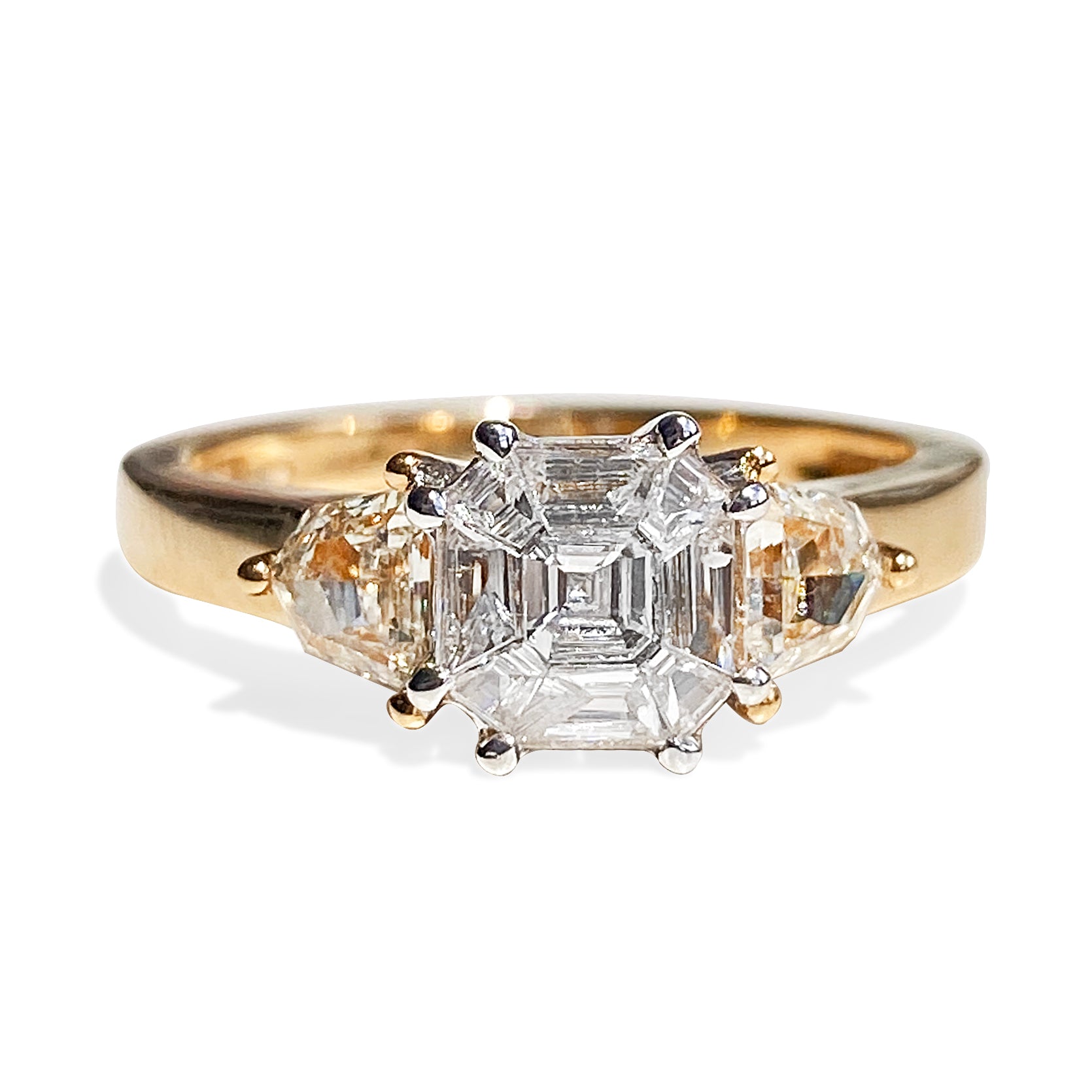 Cluster Diamond Ring with Side Stones