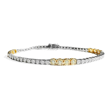 1.26 CTTW Two-Toned Diamond Tennis Bracelet