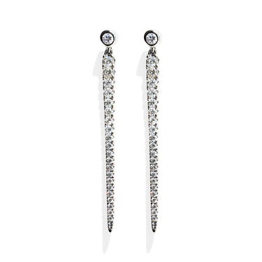 Diamond Bar Dangle Earrings