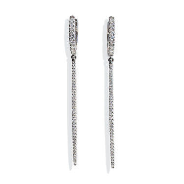 Diamond Bar Dangle Earrings