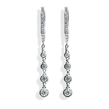 Diamond Bezel Dangle Earrings