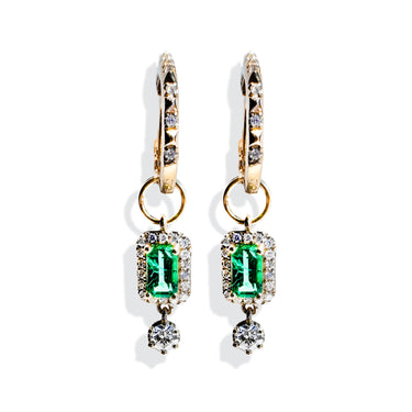 Emerald and Diamond Drop Earrings