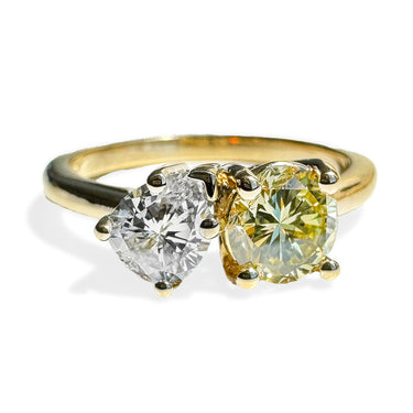 Toi Et Moi Yellow & White Diamond Ring