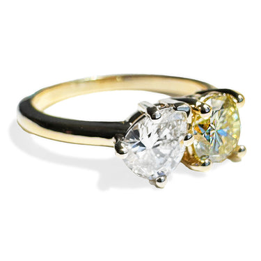 Toi Et Moi Yellow & White Diamond Ring