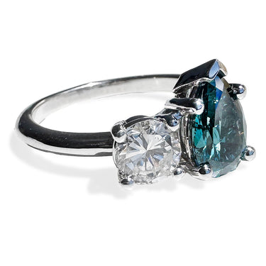 Toi Et Moi Blue & White Diamond Ring