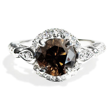 Fancy Brown Diamond Halo Ring