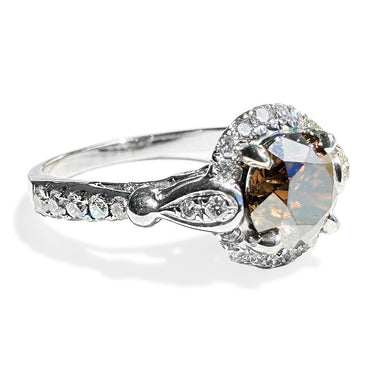 Fancy Brown Diamond Halo Ring