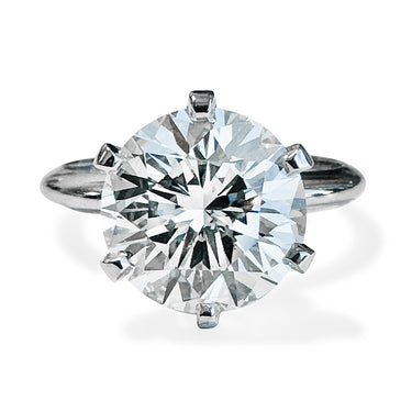 4.18 Carat Round Brilliant Solitaire Engagement Ring