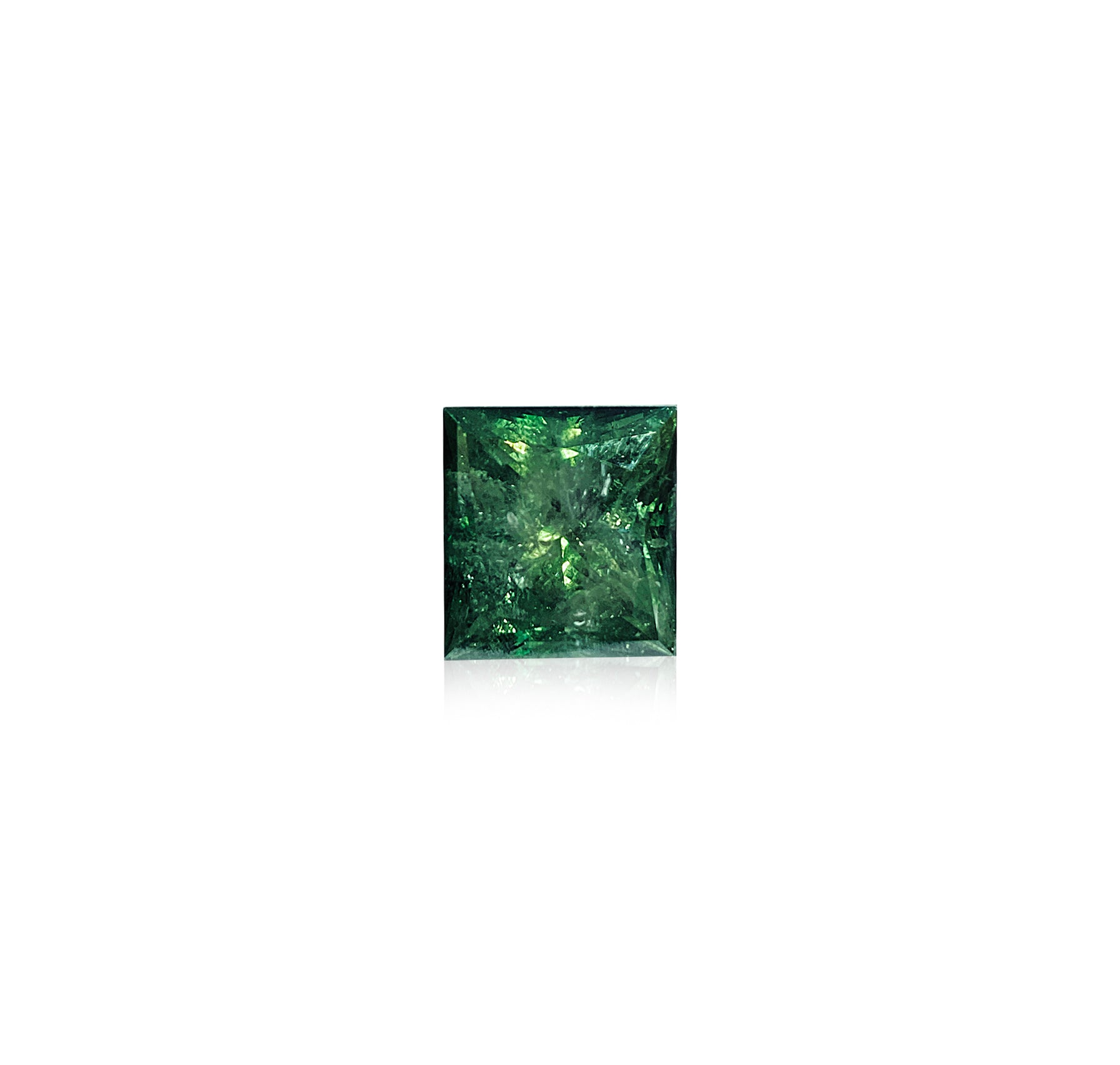 11.16 Green Princess Cut Diamond (COLOR and CLARITY ENHANCED)