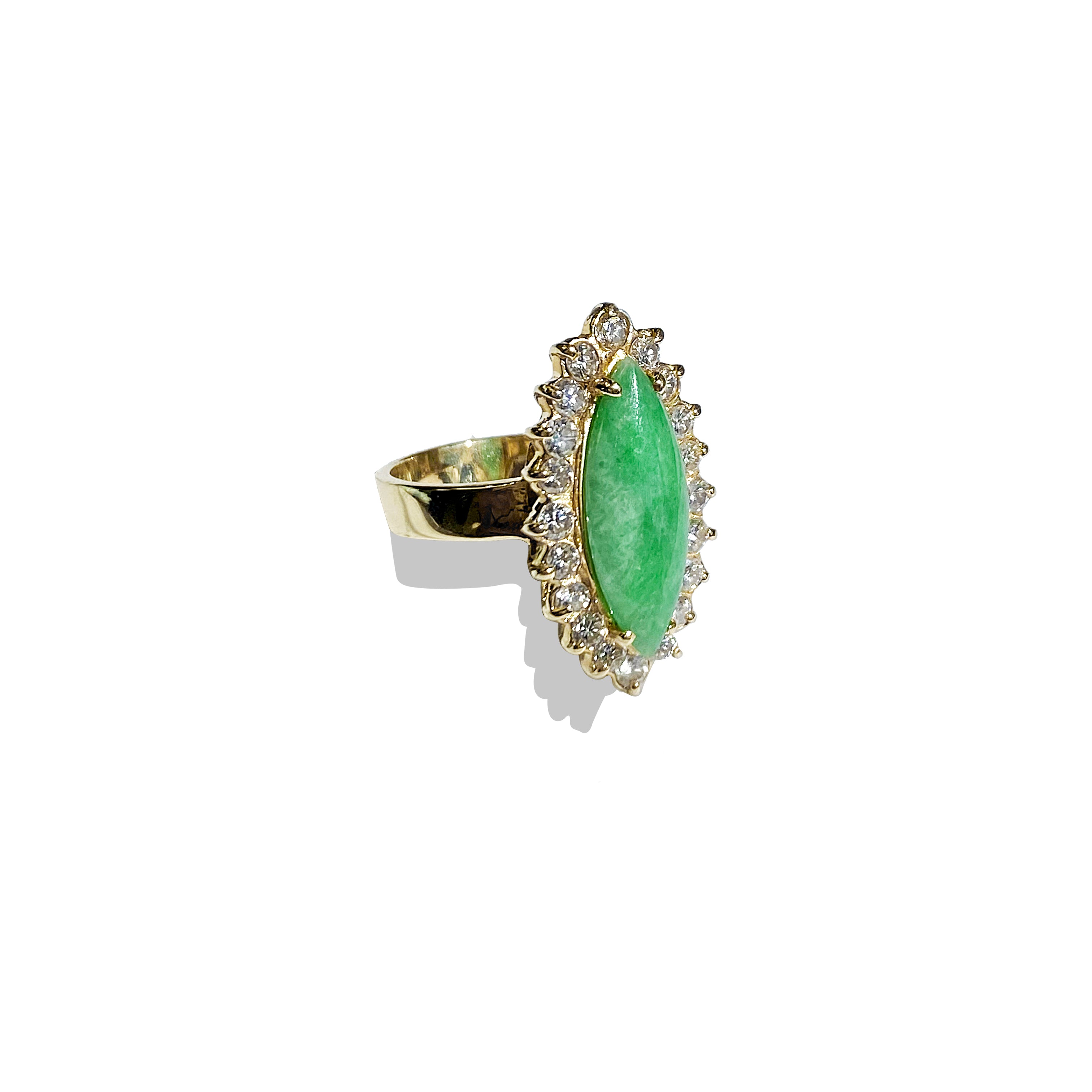 Jade Halo Diamond Ring