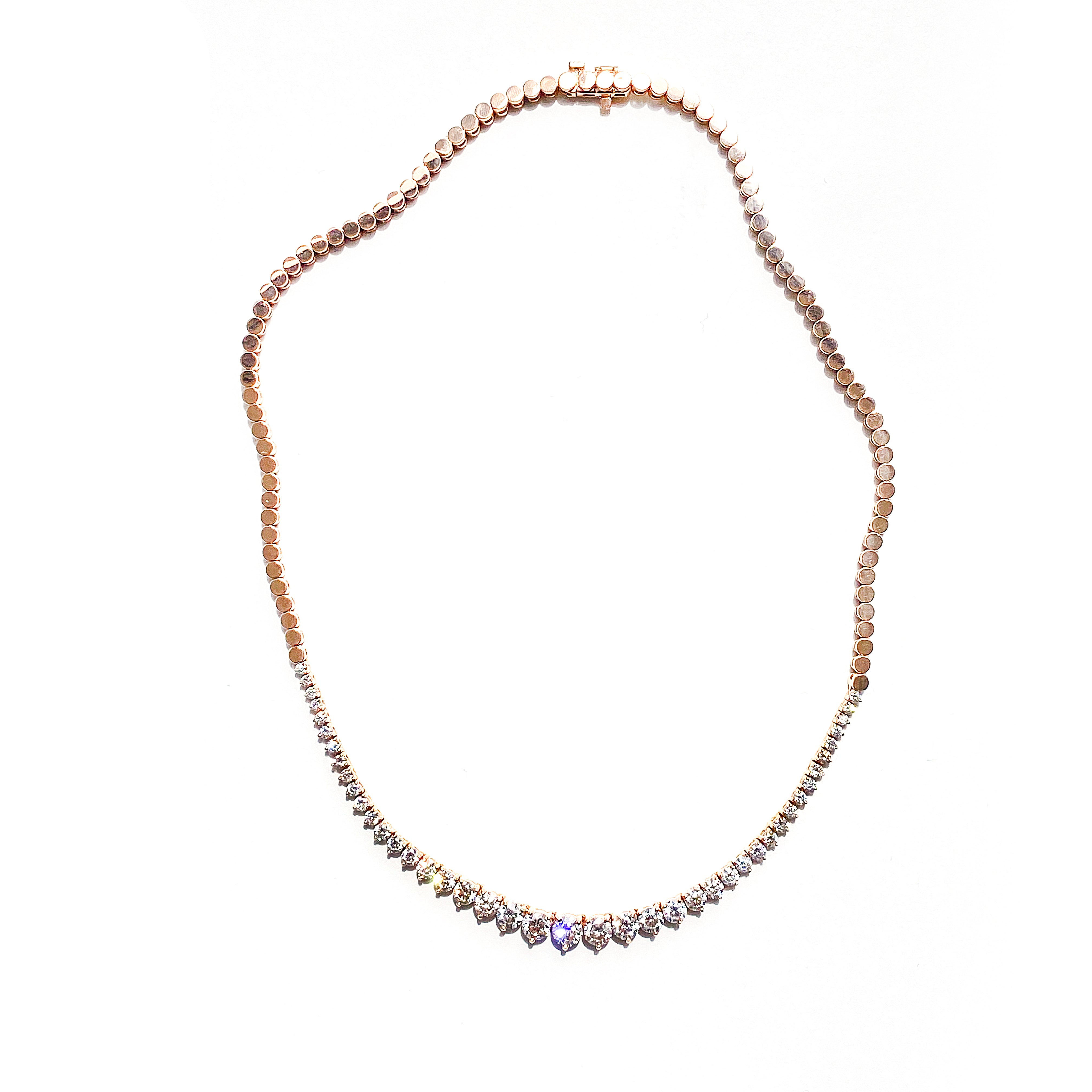 Tennis Necklace in Rose Gold