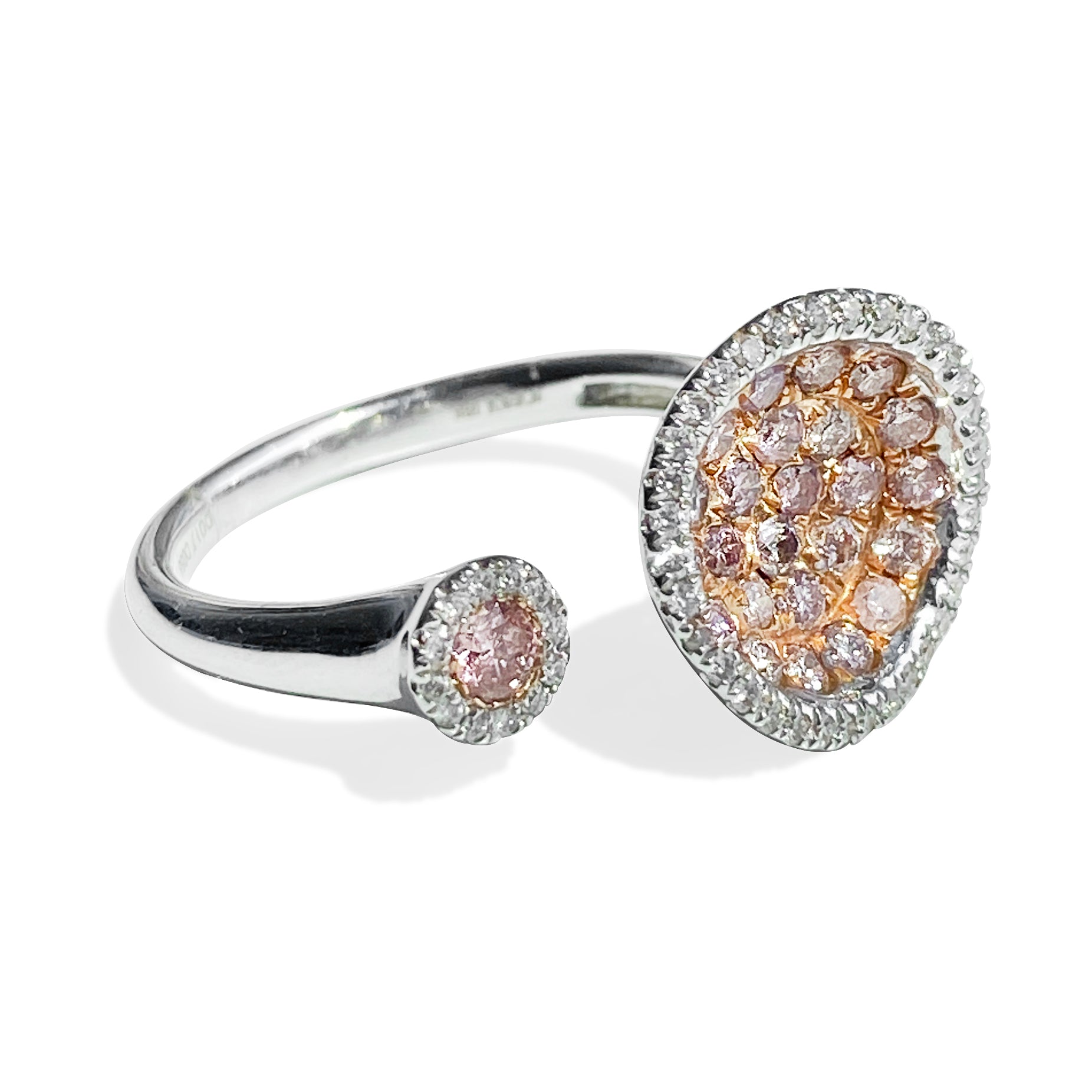 Pave Circle Open Ring with Pink Diamonds
